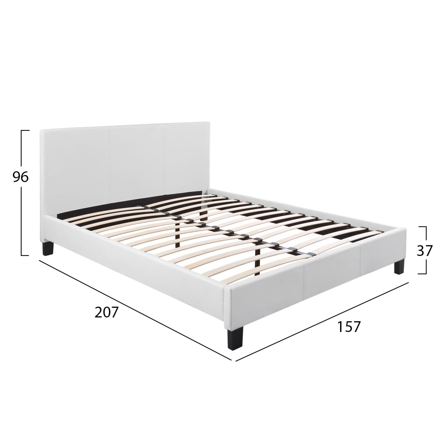 Κρεβατι Becca 150X200 Εκ. Με Pu Λευκο