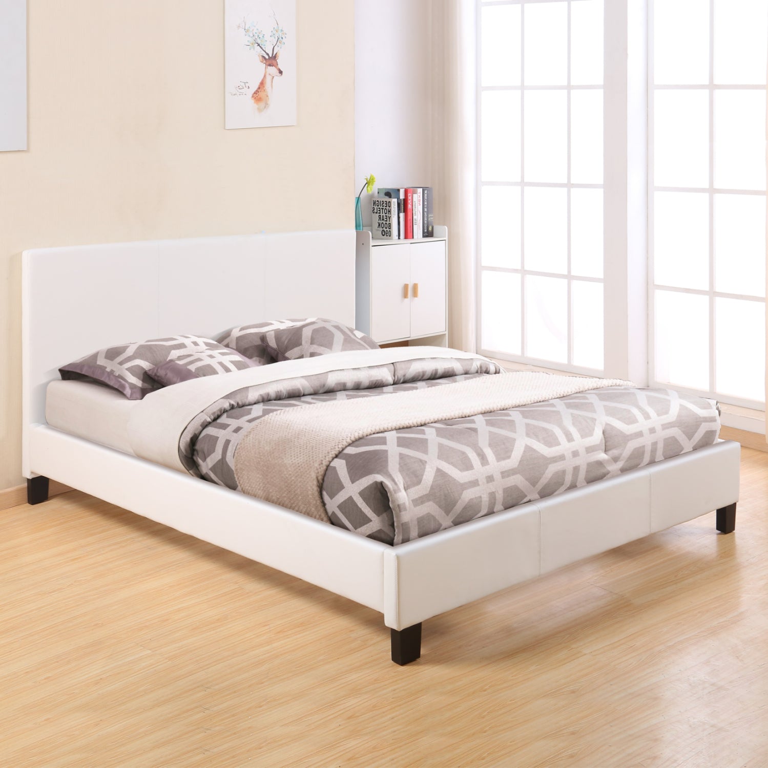Κρεβατι Becca 150X200 Εκ. Με Pu Λευκο