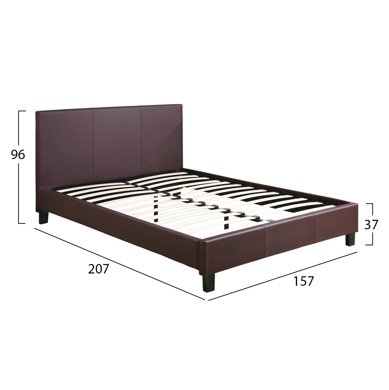 Κρεβατι Becca 150X200 Εκ. Με Pu Καφε