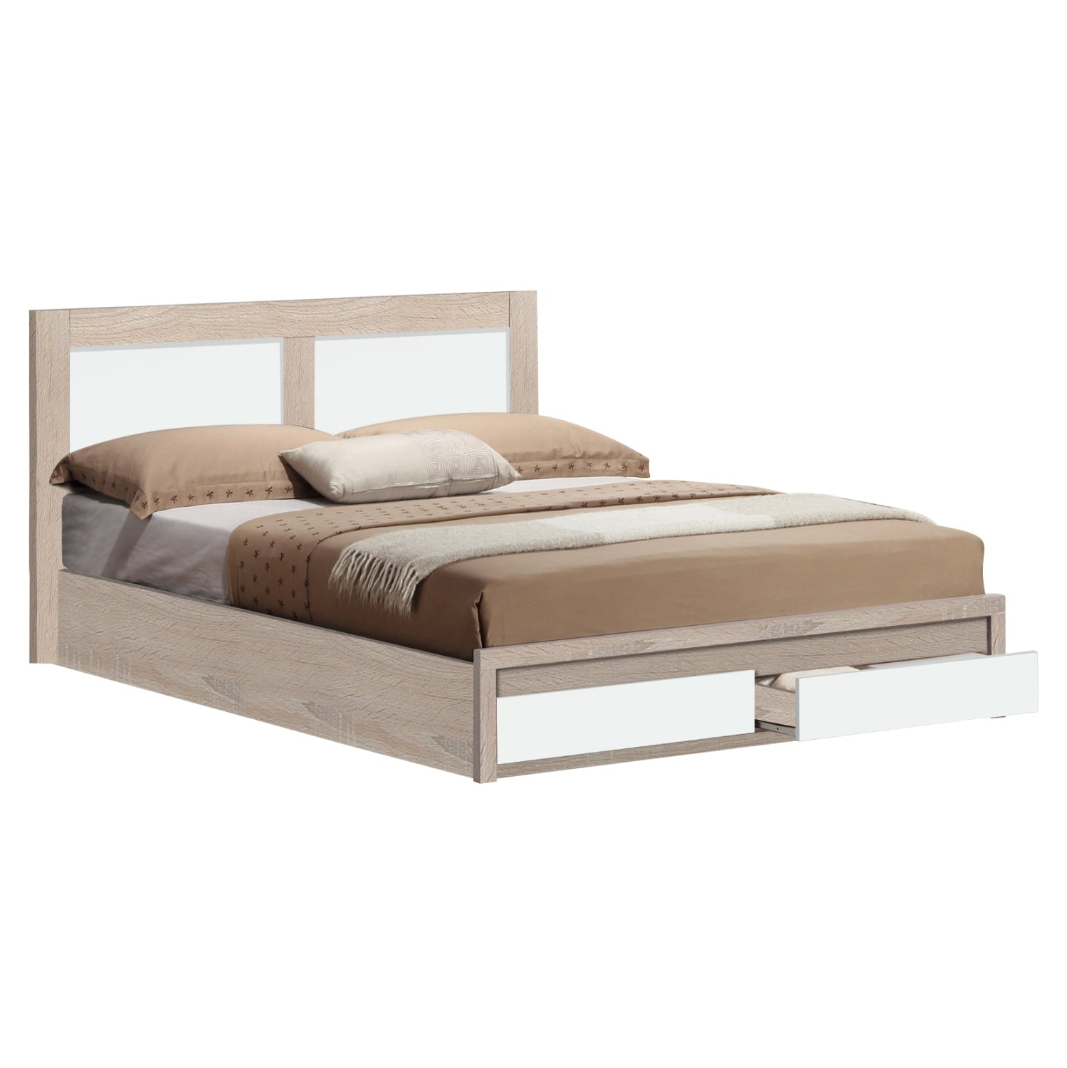 Κρεβατι Capri Με 2 Συρταρια Sonama Λευκο Για Στρωμα 150X200 Εκ.