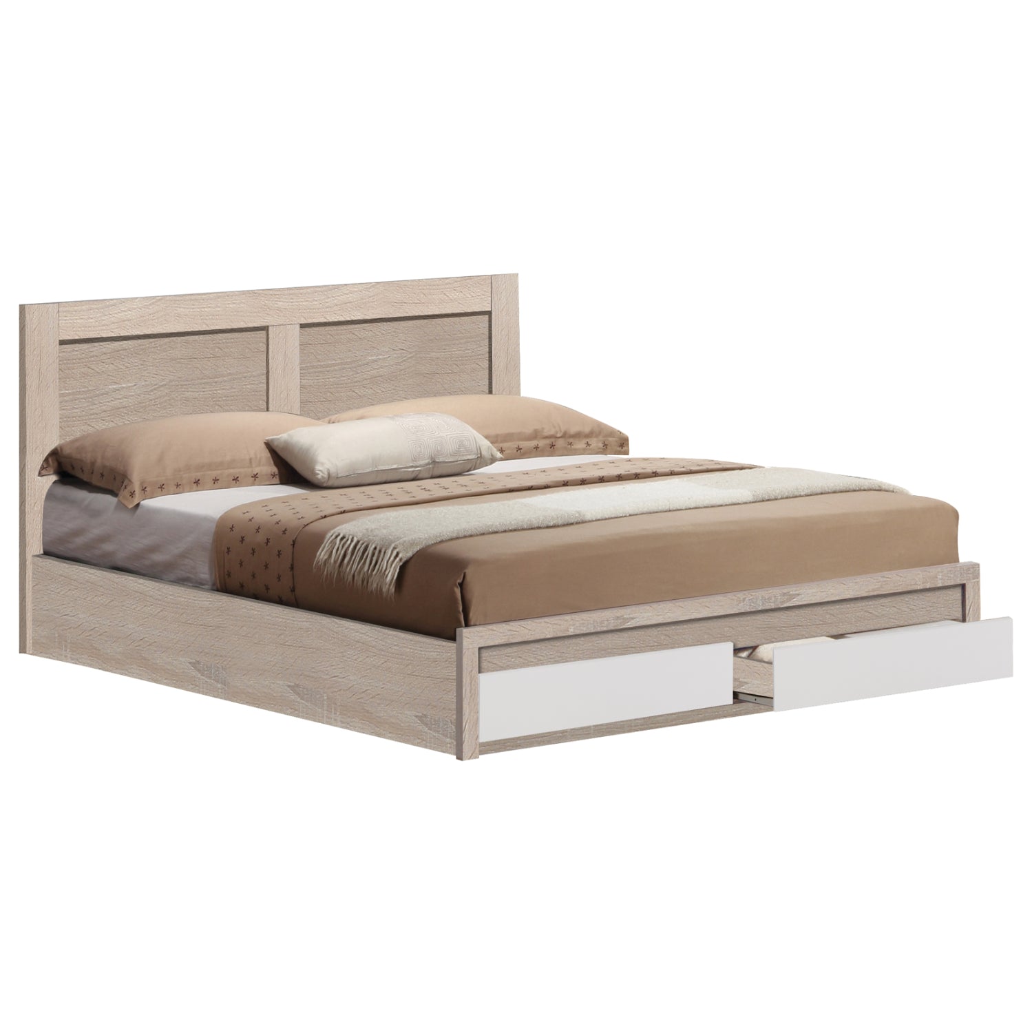 Κρεβατι Capri Με 2 Συρταρια Sonama Λευκο Για Στρωμα 150X200 Εκ.