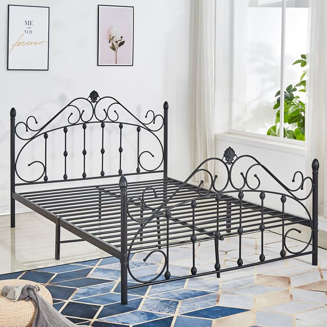 Κρεβατι Μεταλλικο Maden 150X200 Εκ. Μαυρο Χρωμα