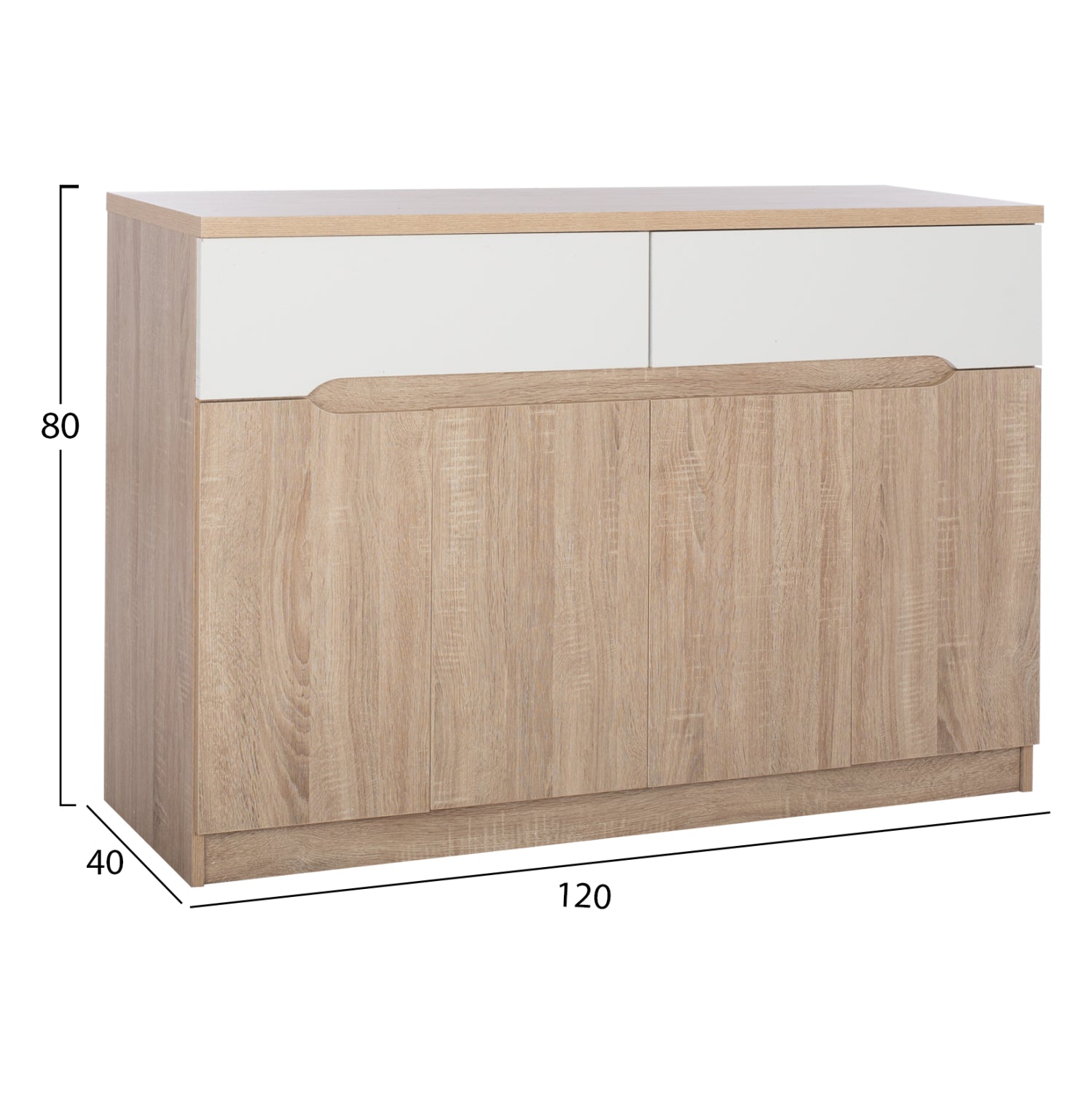 Μπουφες Jolene 2 Συρταρια & 4 Πορτες Sonama 120X40X80Εκ.