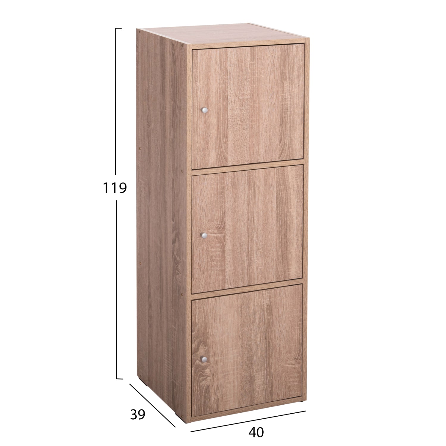 Ντουλαπι Με 3 Αποθ. Χωρους Soriano Sonama Oak Μελαμινη 40X39X119Υεκ.