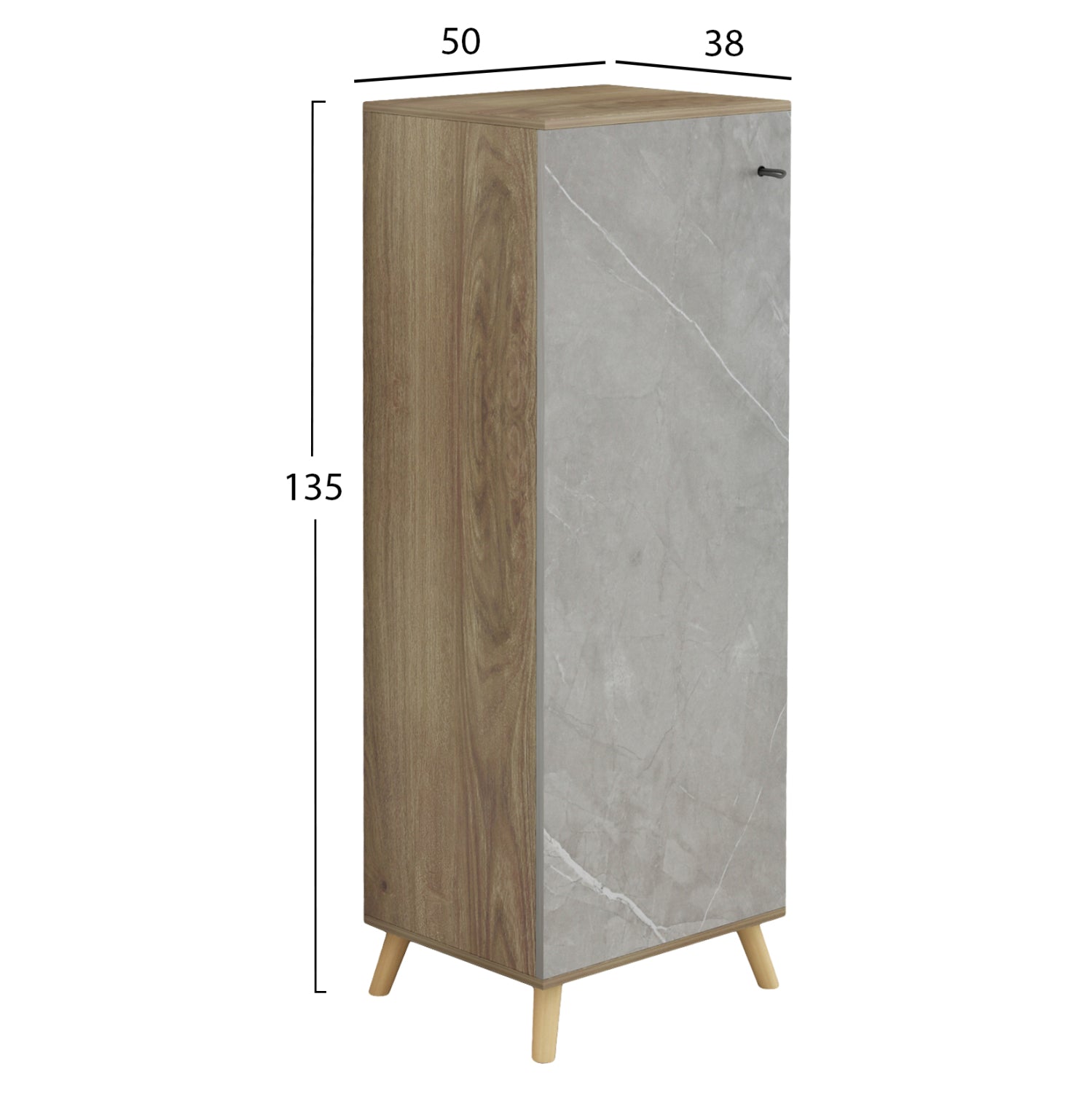 Παπουτσοθηκη-Ντουλαπι Alvaro Μελαμινη Sonama-Stone Texture 50Χ38Χ135Yεκ.