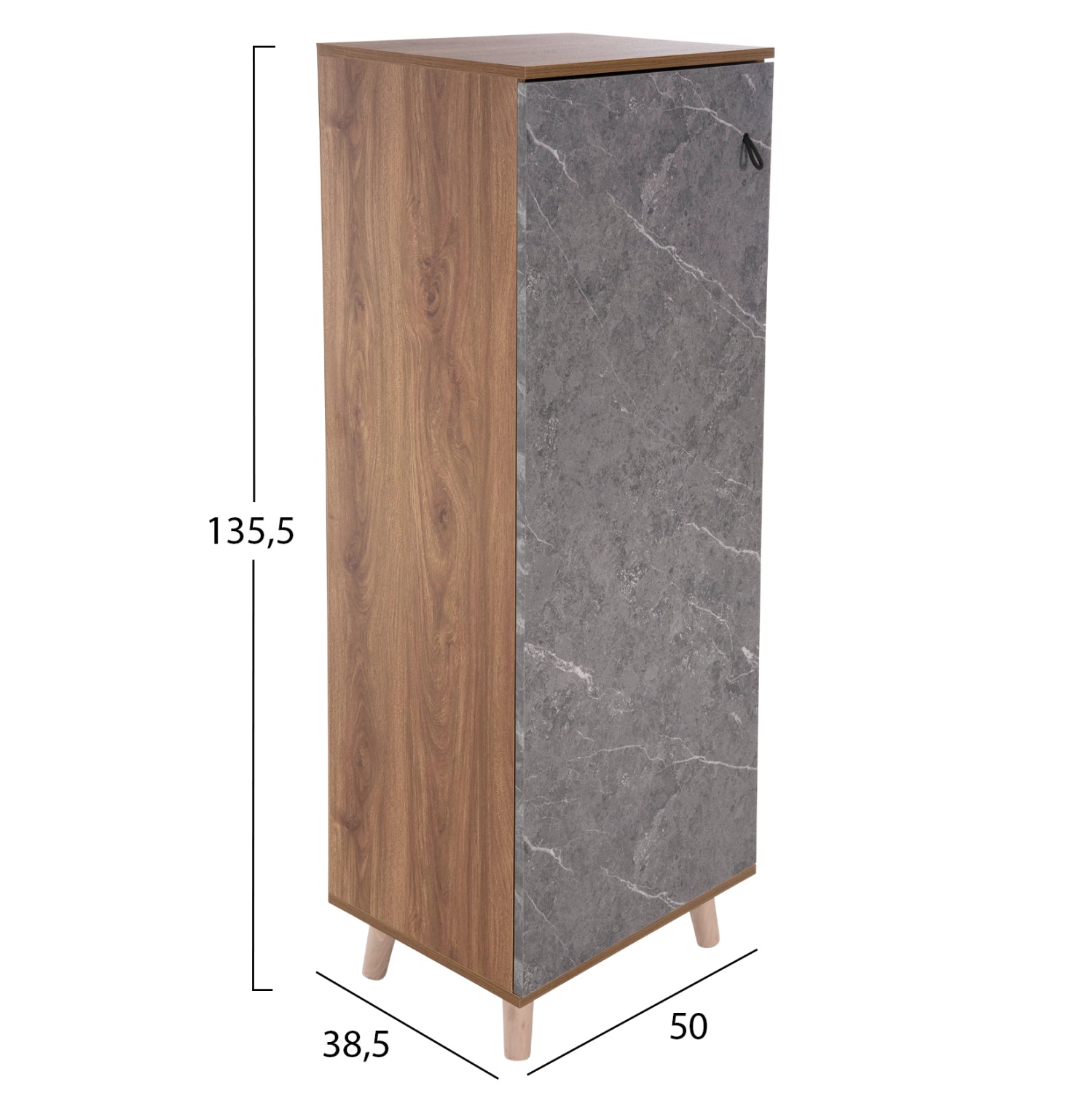 Παπουτσοθηκη-Ντουλαπι Alvaro Μελαμινη Sonama-Stone Texture 50Χ38Χ135Yεκ.