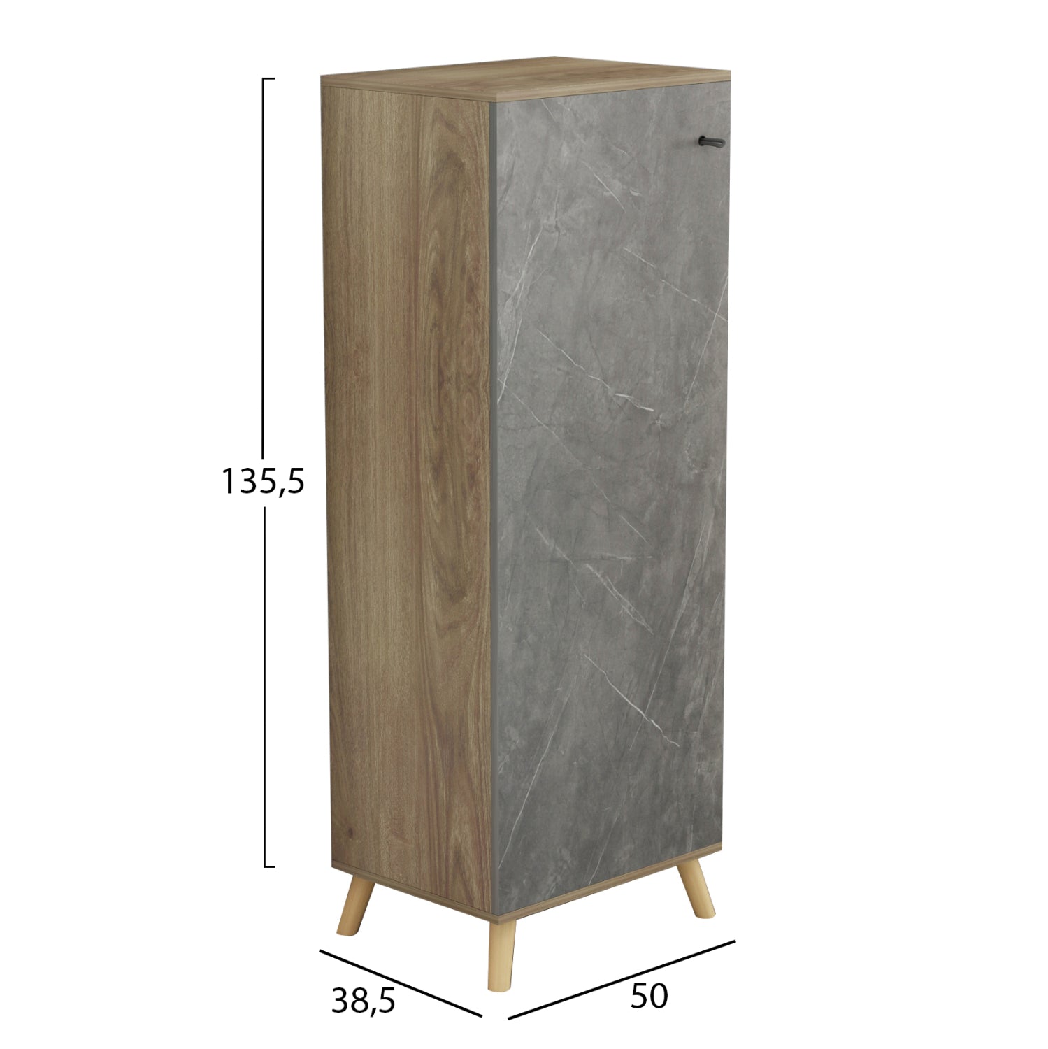 Παπουτσοθηκη-Ντουλαπι Alvaro Μελαμινη Sonama-Stone Texture 50Χ38Χ135Yεκ.