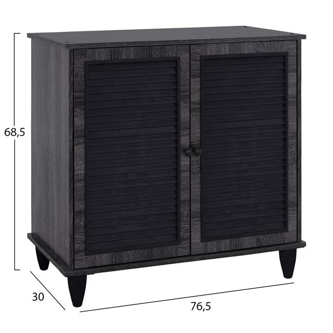 Παπουτσοθηκη Ξυλινη Mckenna Σε Ανθρακι Χρωμα 76,5X30X68,5
