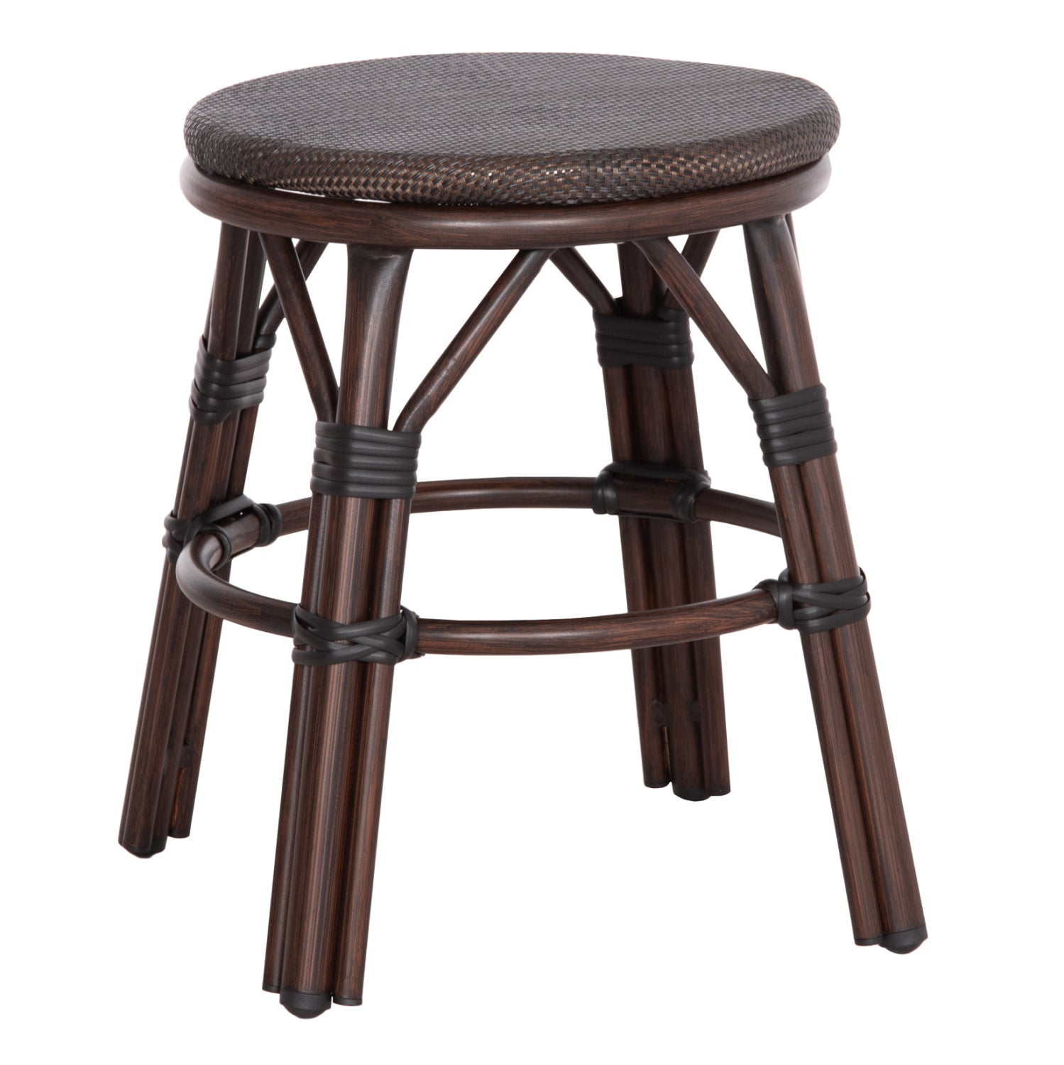 Σκαμπο Αλουμινιου Chino Bamboo Look Καφε-Textilene Καφε Φ36X46Υεκ.