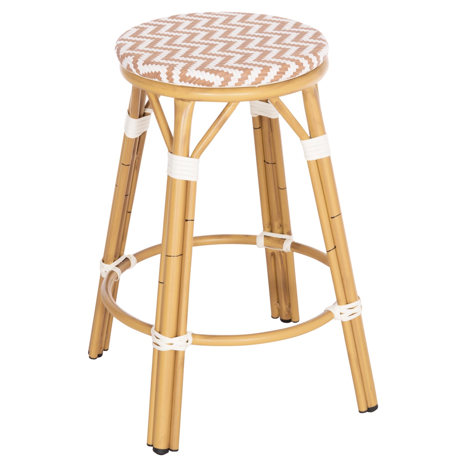 Σκαμπο Αλουμινιου Μεσ.Υψους Chino Bamboo Look Φυσικο & Textilene 43X43X65Υεκ