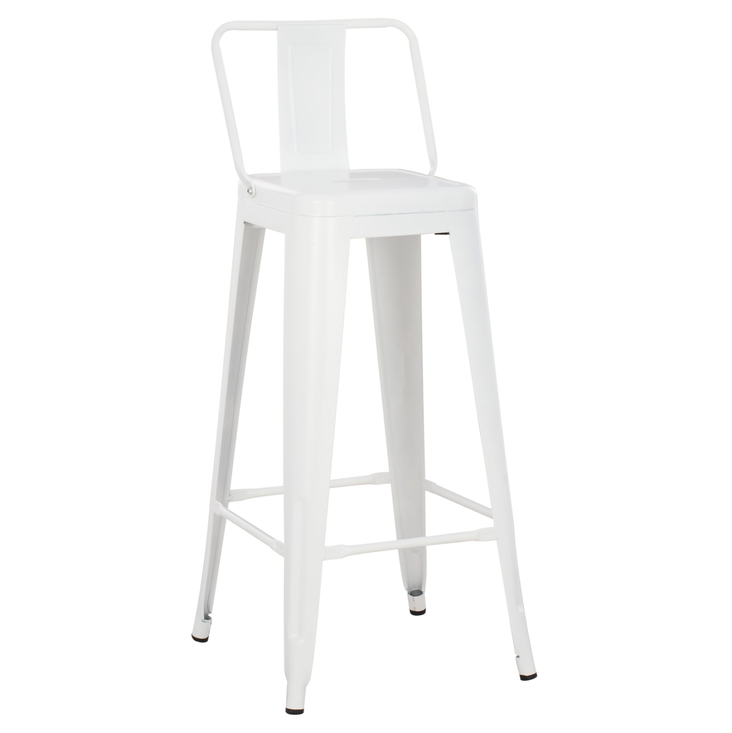 Σκαμπο Bar Me Πλατη Μεταλλικο Melita-Pro Λευκο Ματ 42X42X100Υεκ.