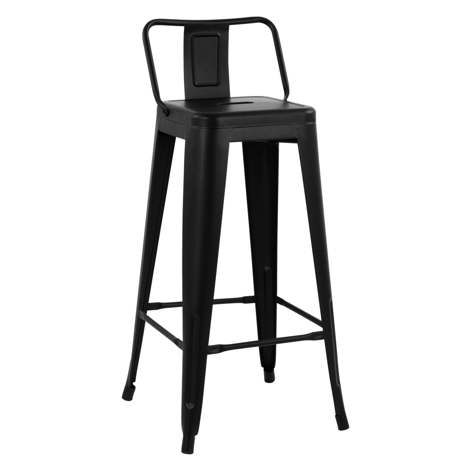 Σκαμπο Bar Me Πλατη Μεταλλικο Melita-Pro Μαυρο Ματ 42X42X100Υεκ.