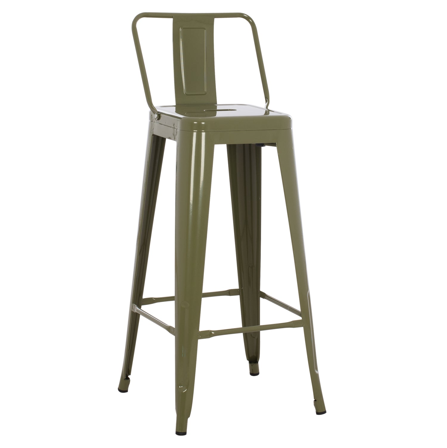 Σκαμπο Bar Me Πλατη Μεταλλικο Melita-Pro Dark Olive Green 42X42X100Υεκ.