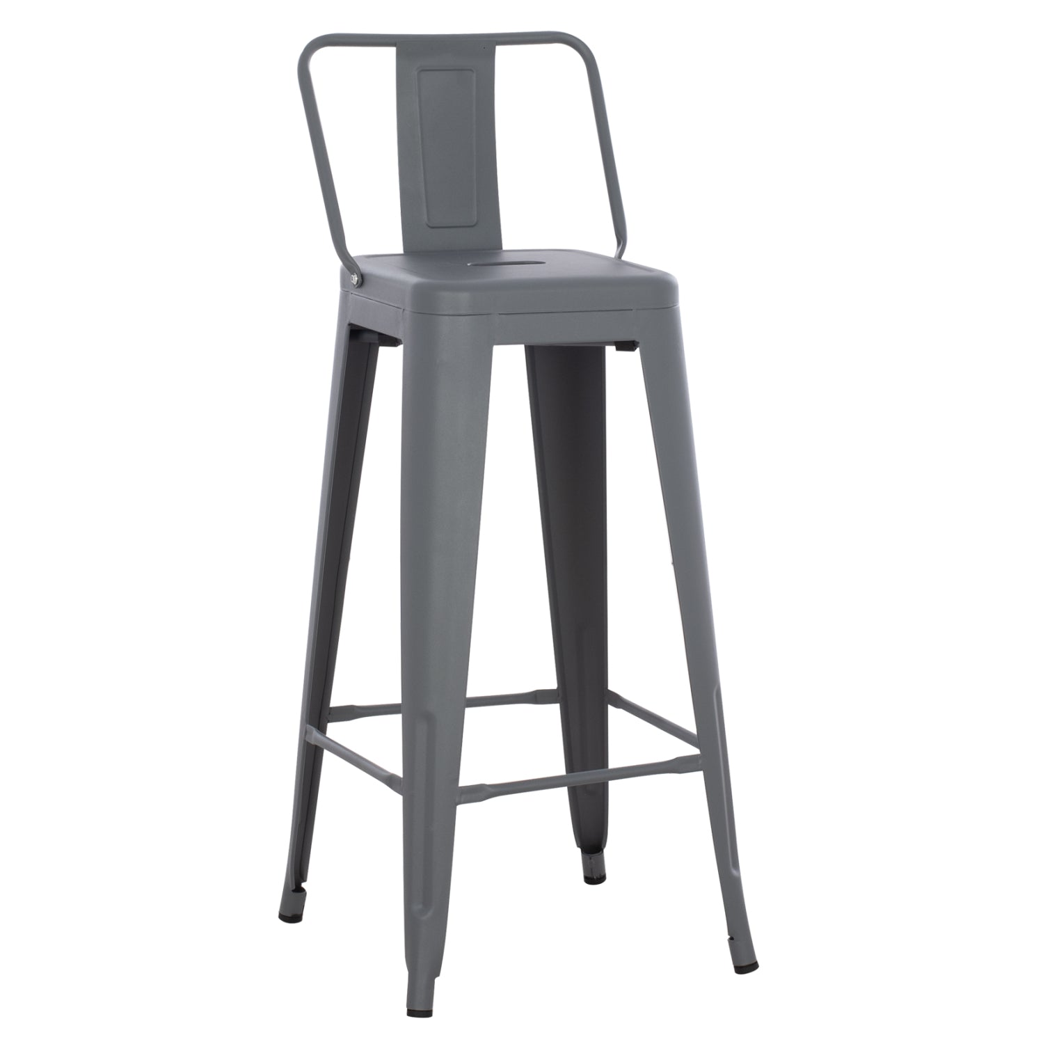 Σκαμπο Bar Me Πλατη Μεταλλικο Melita-Pro Γκρι 42X42X100Υεκ.