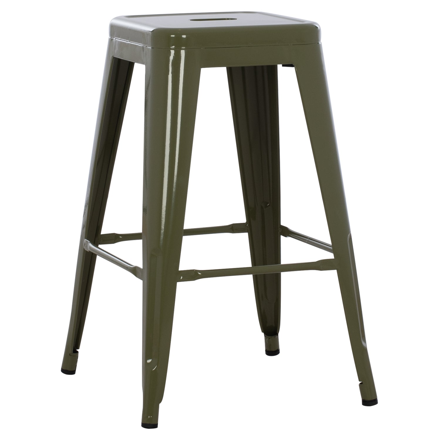 Σκαμπο Μεσαιου Υψους Μεταλλικο Melita-Pro Dark Olive Green 43X43X67Υεκ.