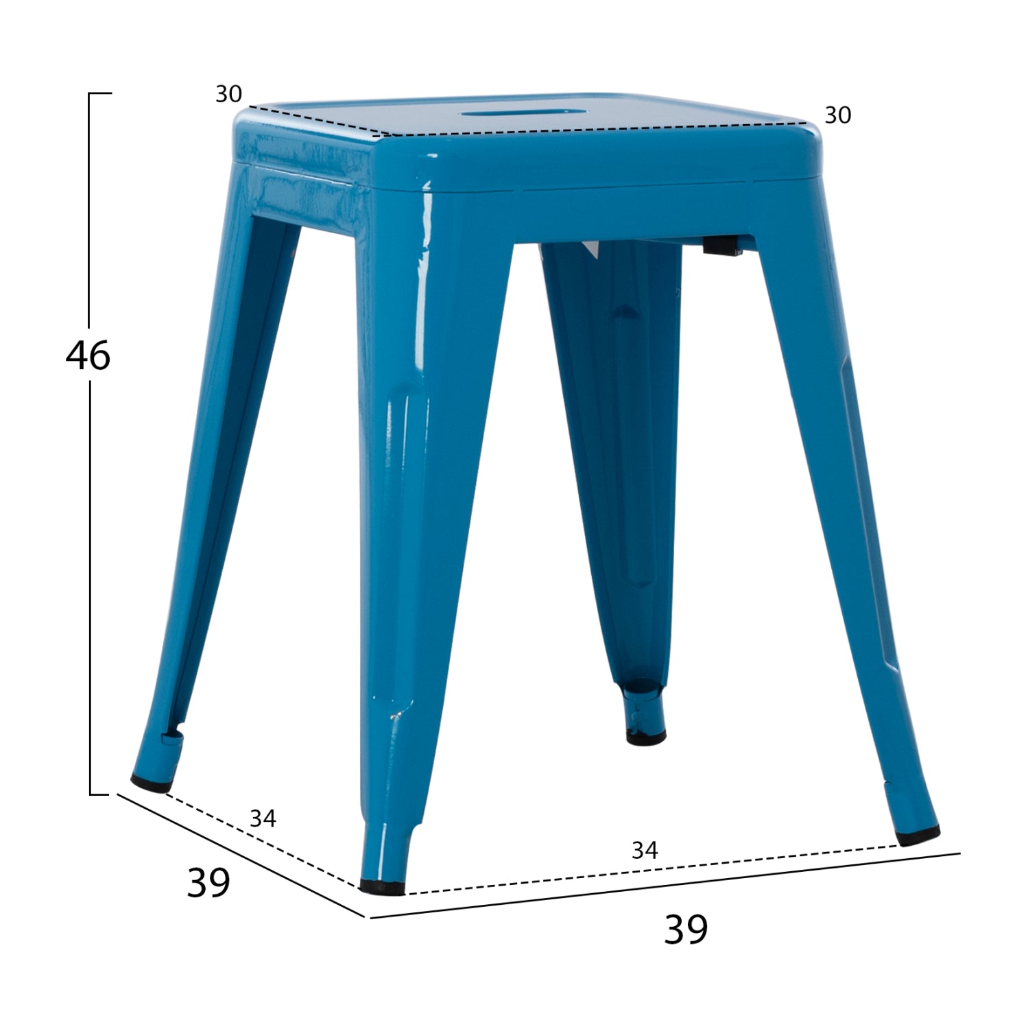 Σκαμπο Μεταλλικο Melita Σε Μπλε Χρωμα 37X37X45Υεκ.