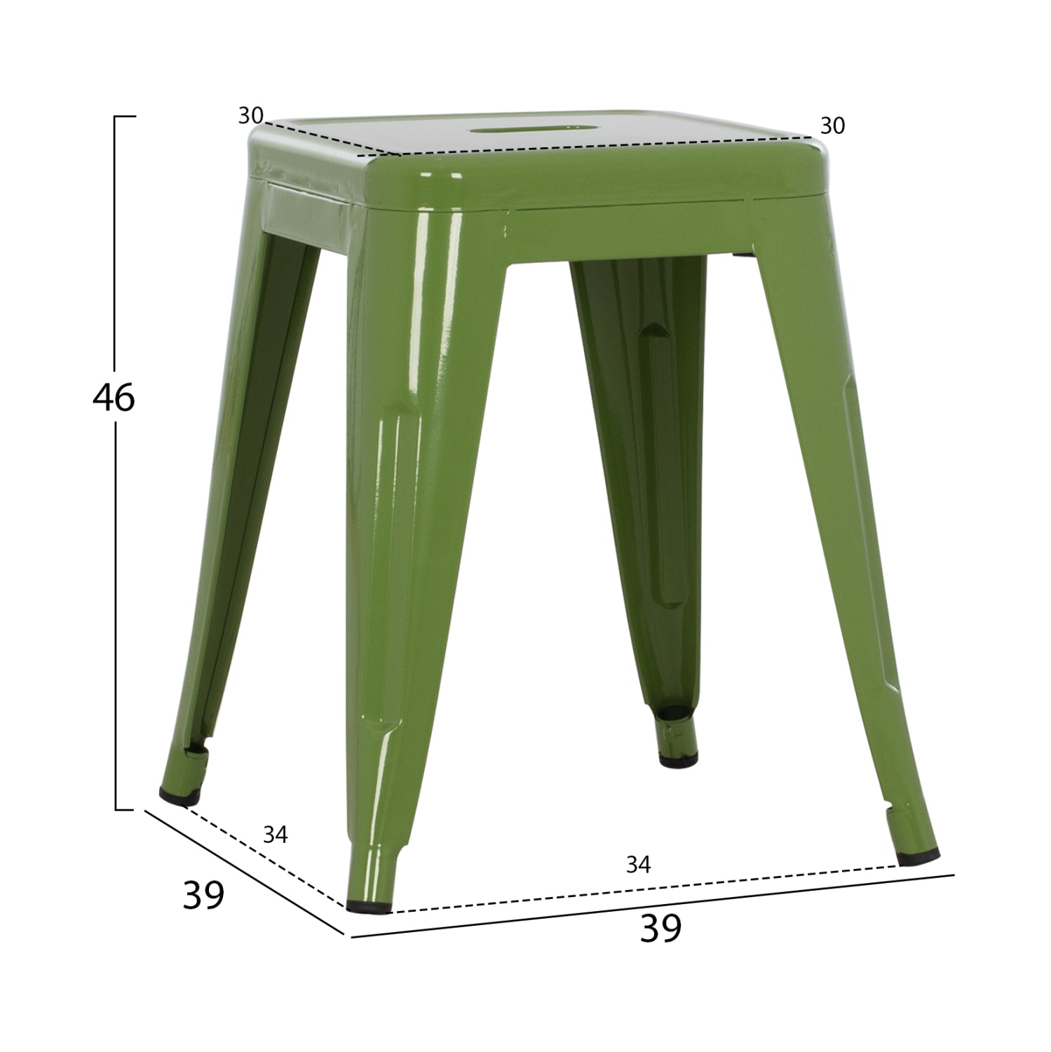 Σκαμπο Μεταλλικο Melita Σε Light Olive Green Χρωμα 37X37X45Υεκ.