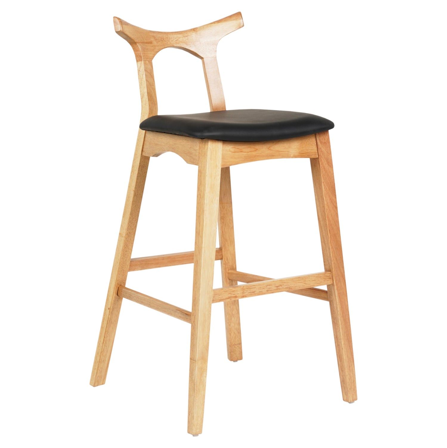 Σκαμπο Μπαρ Usopp Rubberwood Σε Οακ-Μαυρο Pu 43X41X100Υεκ.