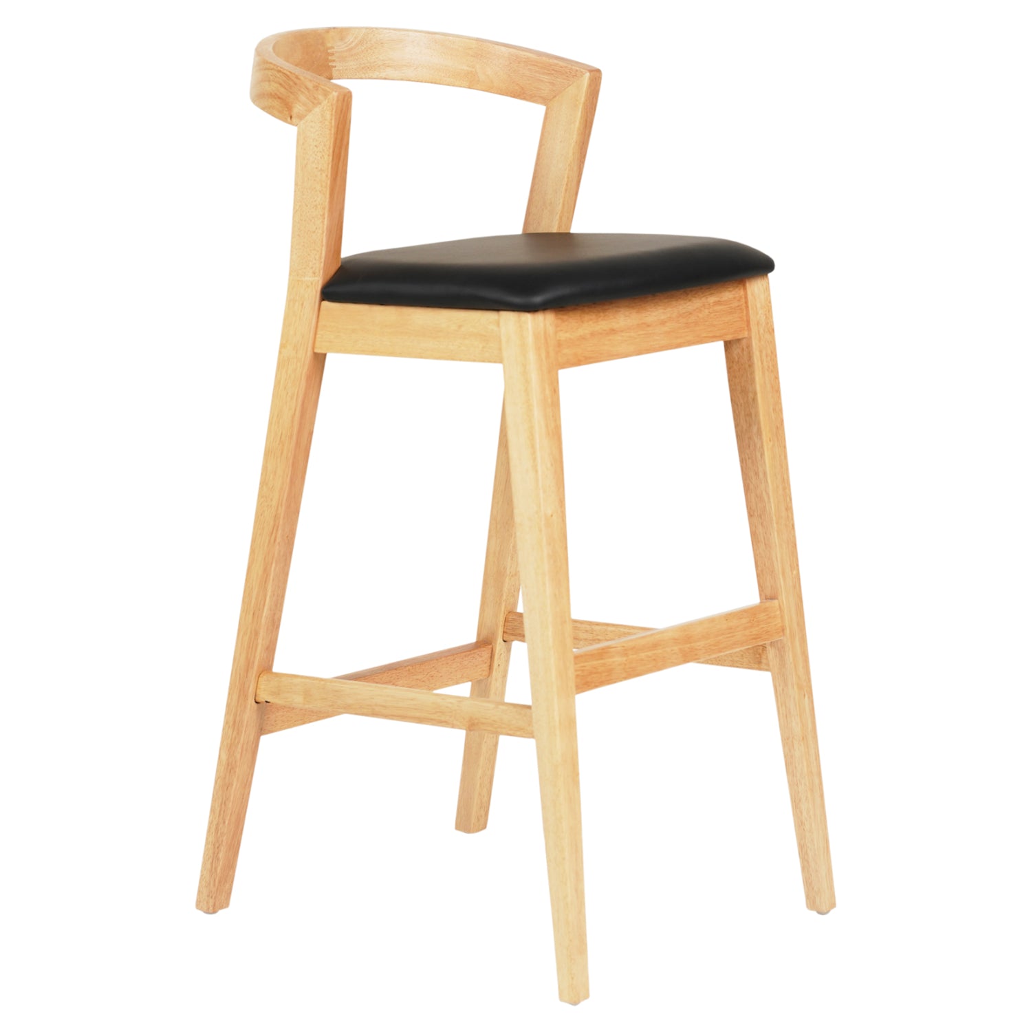 Σκαμπο Μπαρ Nami Rubberwood Σε Οακ-Μαυρο Pu 47,5X59X102,5Υεκ.