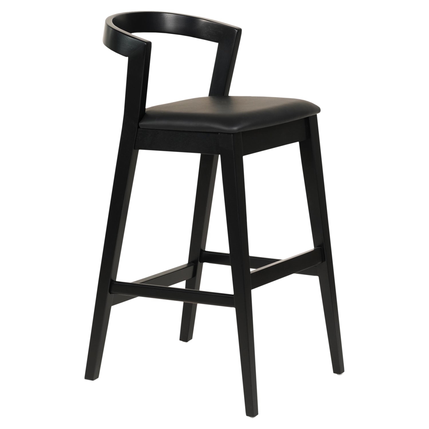 Σκαμπο Μπαρ Nami Rubberwood & Pu-Μαυρο 47,5X59X102,5Υεκ.