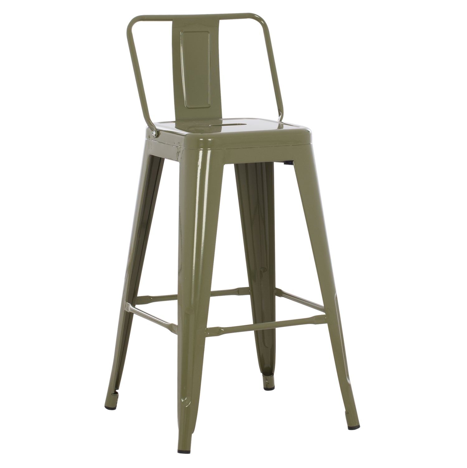Σκαμπο Μπαρ Μεσαιου Υψους Μεταλλικο Melita-Pro Dark Olive Green 43X43X88Υεκ.