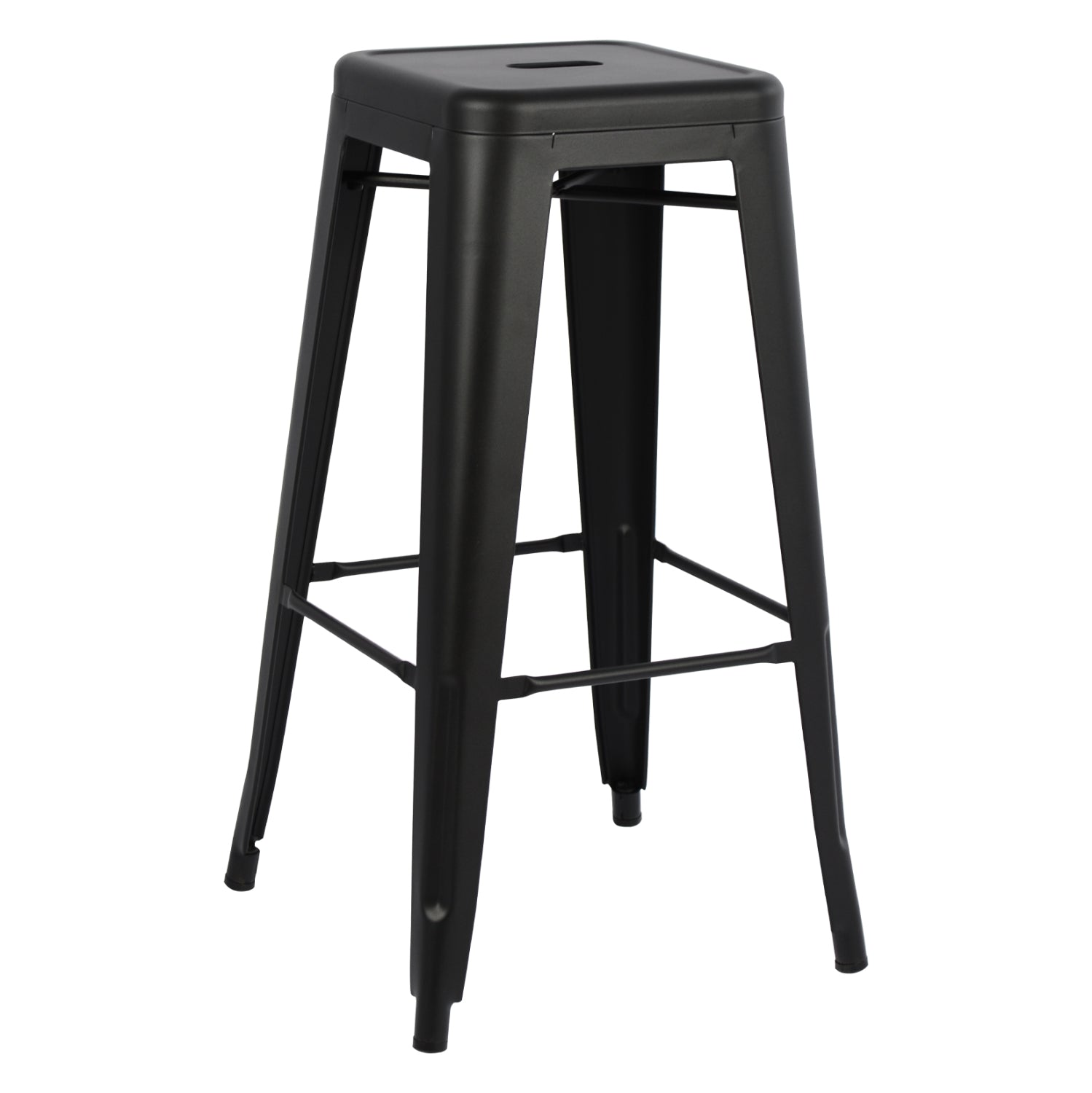 Σκαμπο Μπαρ Μεταλλικο Melita-Pro Σε Μαυρο Ματ 43X43X78Υεκ.