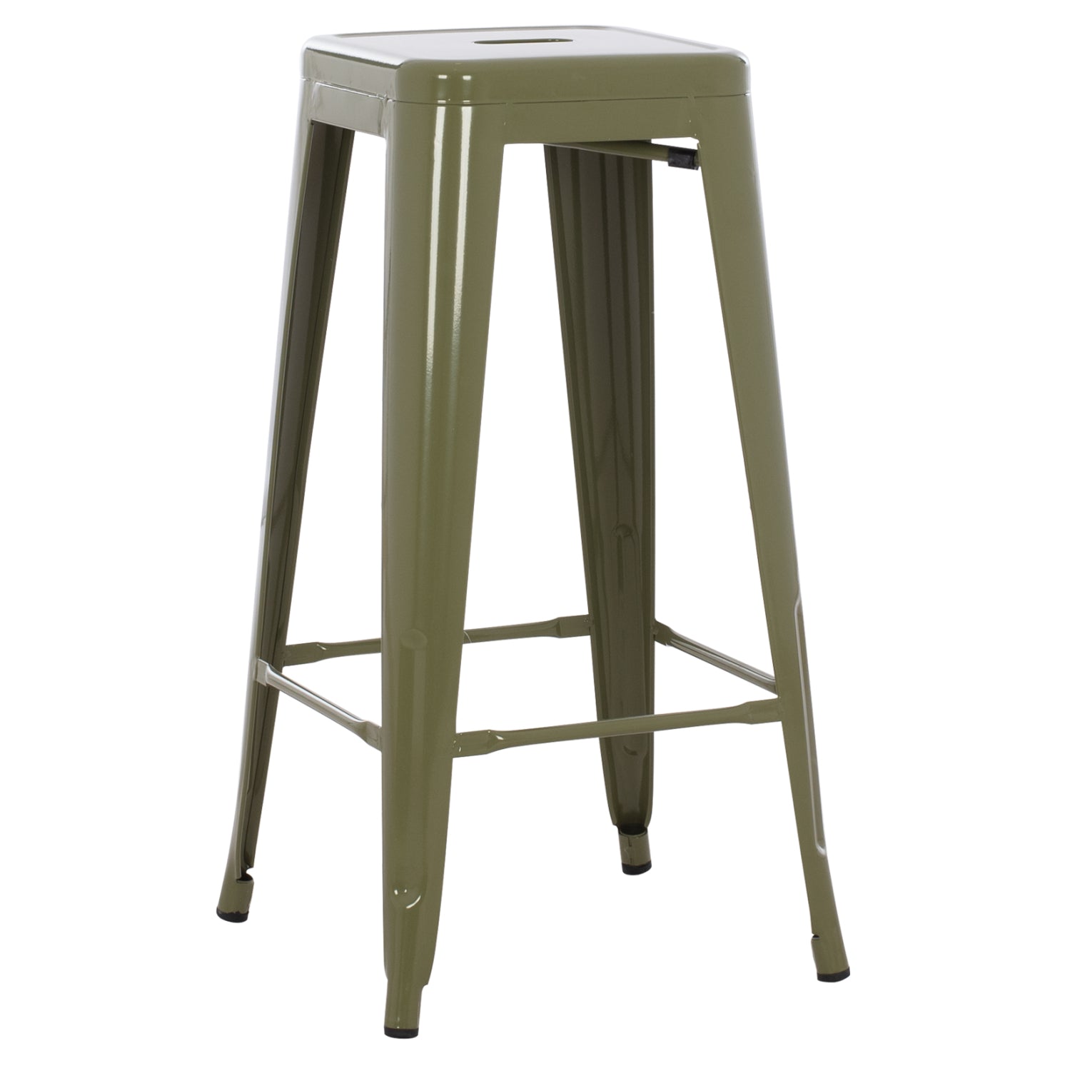 Σκαμπο Μπαρ Μεταλλικο Melita-Pro Σε Dark Olive 43X43X78Υεκ.